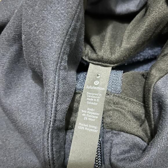 Lululemon Men’s City Sweat Zip Hoodie Thermo Heathered Nautical Navy Jacket Sz S - Picture 6 of 8
